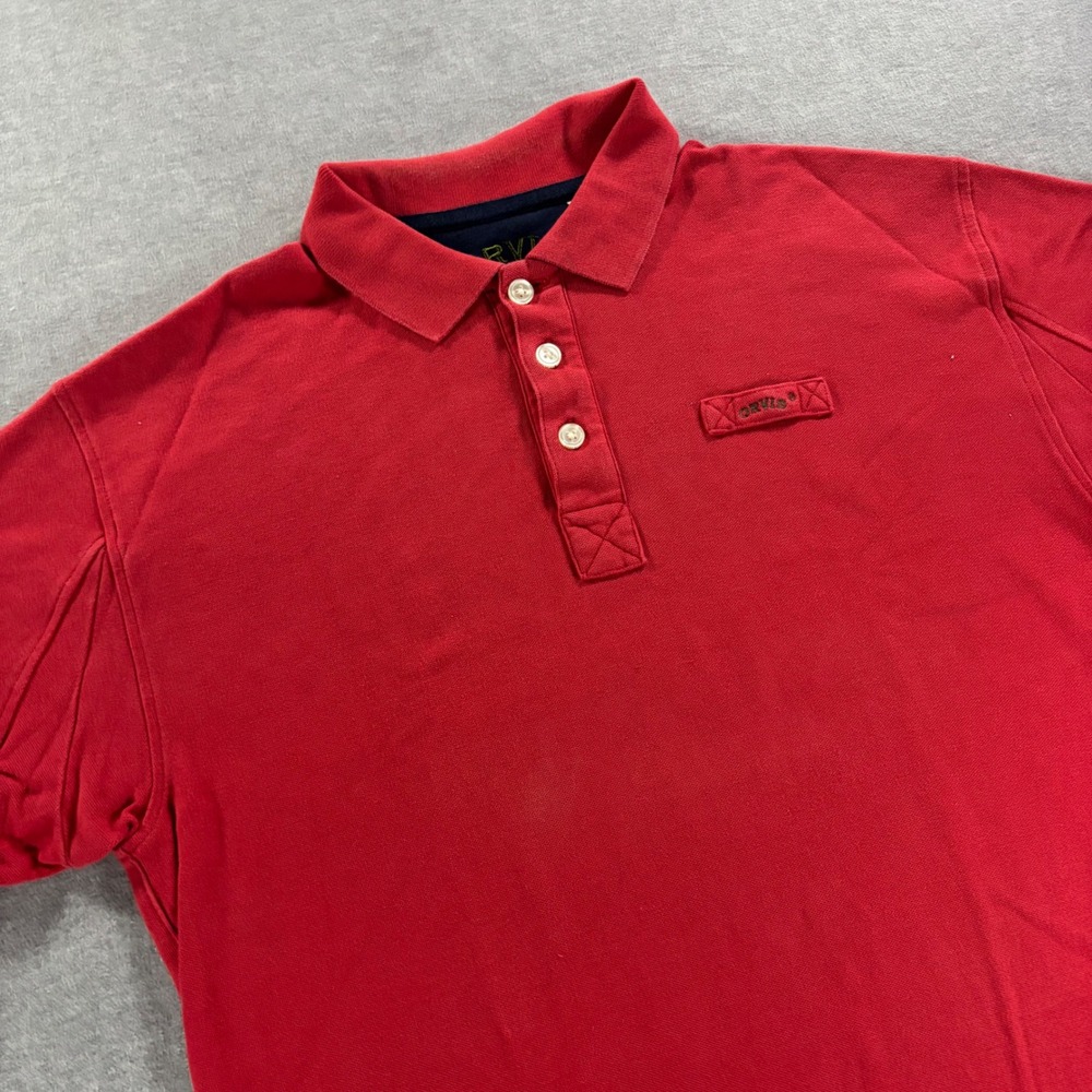 Orvis Mens Red Cotton Pique Short Sleeve Polo Shirt Size M RN70534